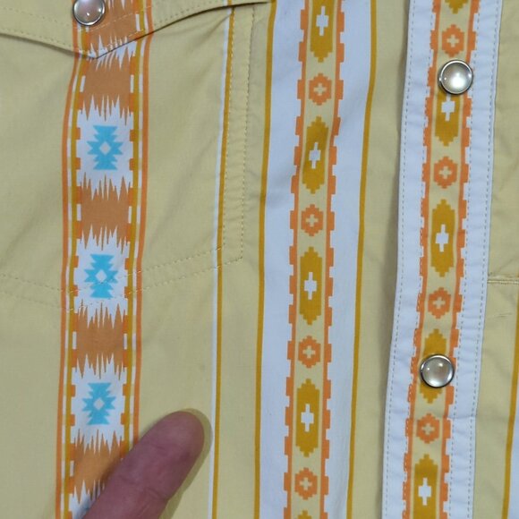 Schaefer Outfitters Snap Shirt Men's XL Yellow Rangetek Western Guide Southwest - Picture 4 of 11